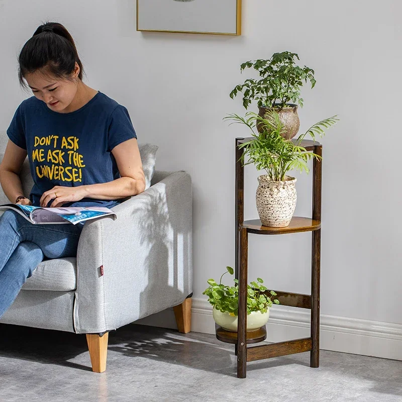 Бамбуковая подставка для растений угловая полка горшка комнатная лестница