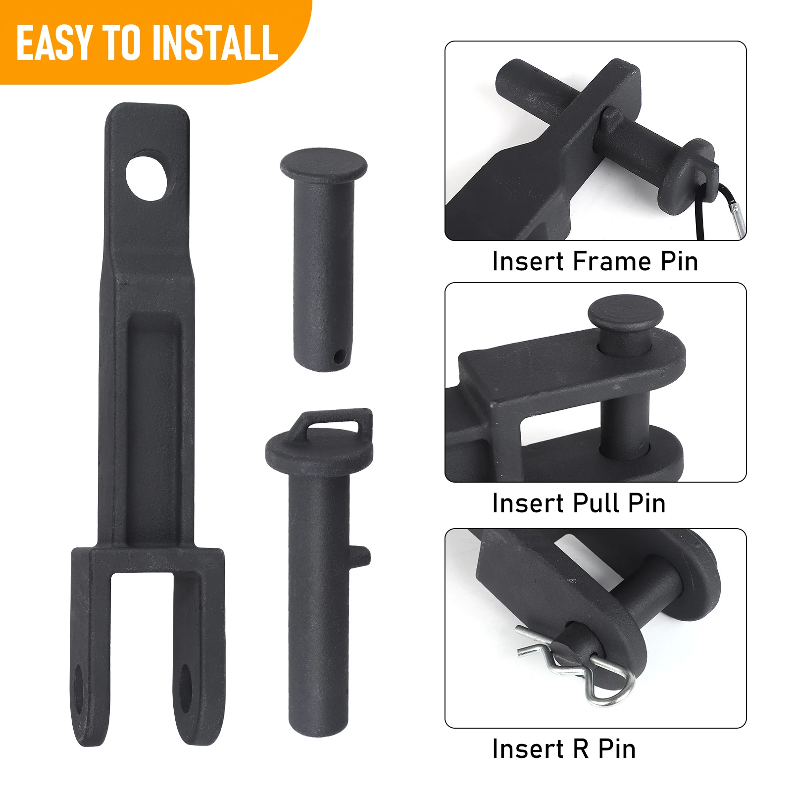 Наборы черных железных буксирных крючков с тяговым штифтом и рамы для грузовика