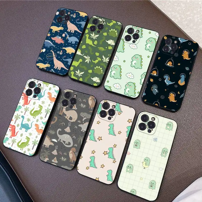 

Cute Dinosaur Phone Case Silicone Soft For iphone 14 13 12 11 Pro Mini XS MAX 8 7 6 Plus X 2020 XR Shell