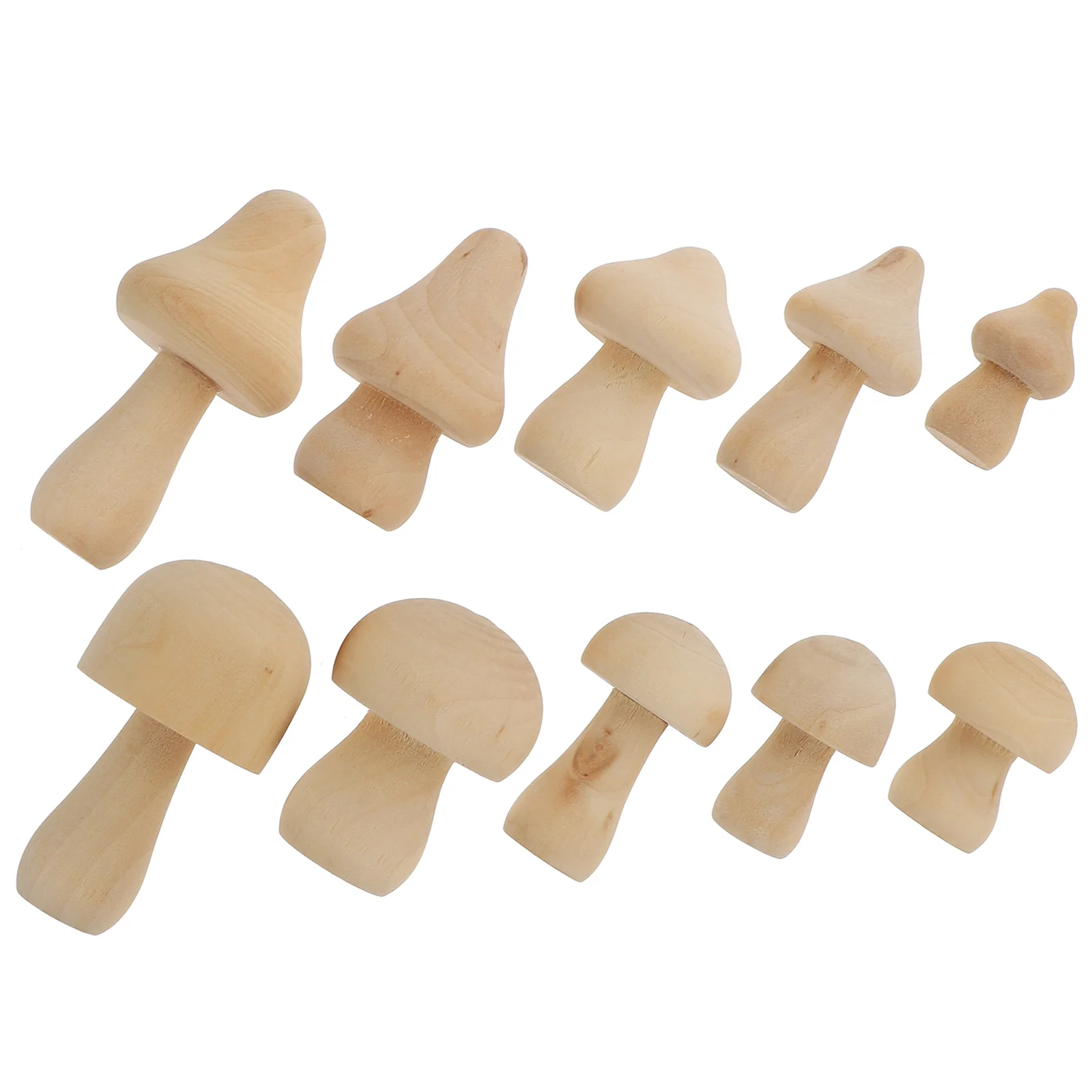

10Pcs DIY Mushroom Models Wooden Graffiti Mushroom Adorns Painting Mushrooms
