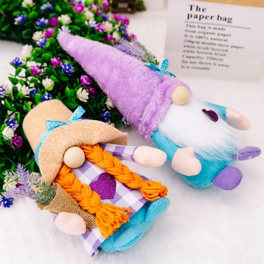 Плюшевые лавандовые гномы весенние праздничные украшения для дома поделки