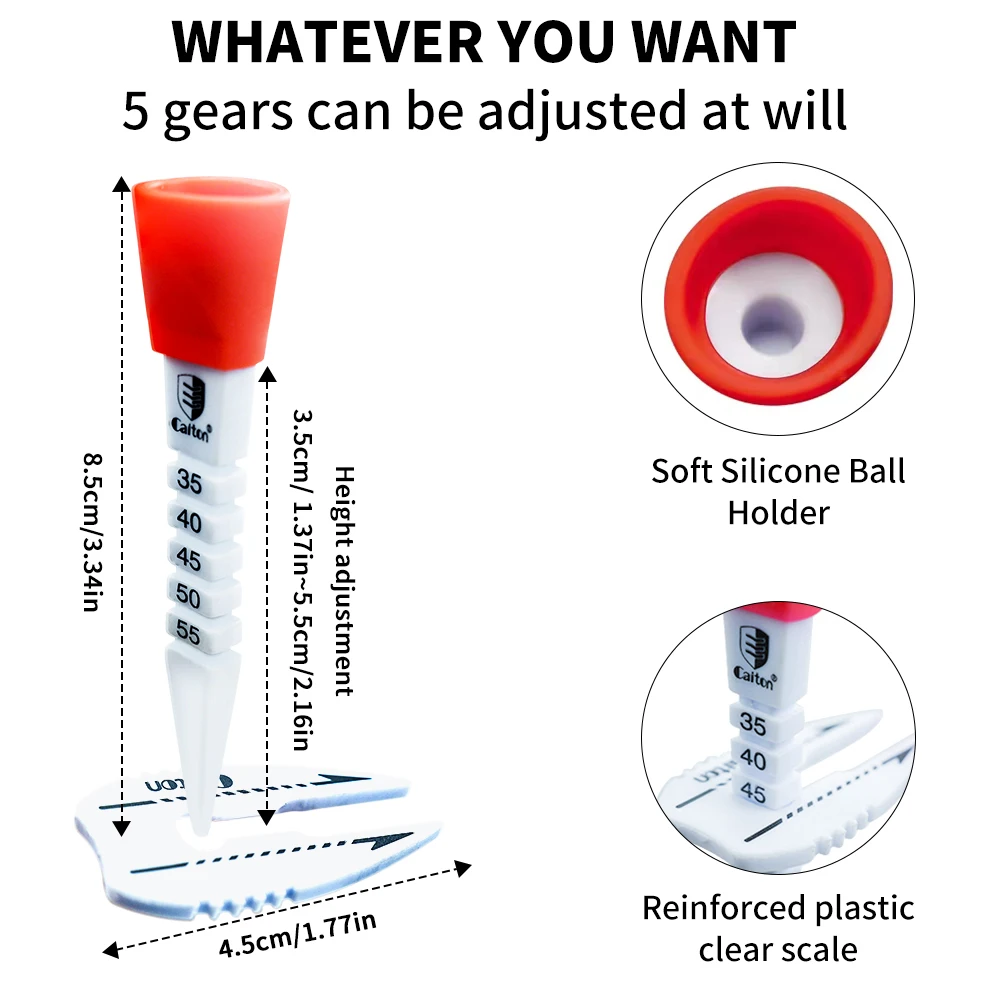 Регулируемая футболка для гольфа Caiton Easy Tee с долговечными и многофункциональными