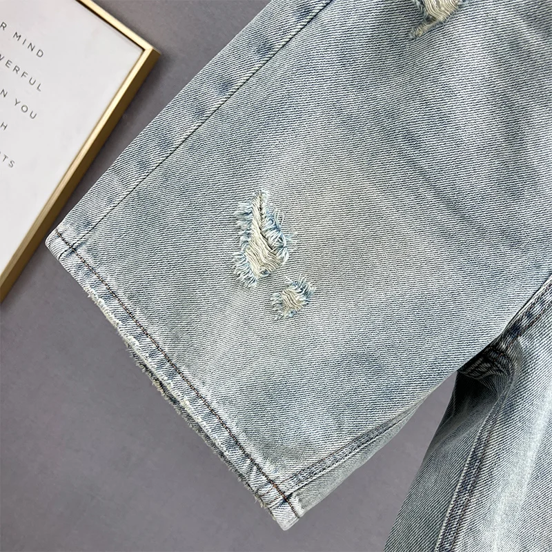 Ripped Denim Shorts Women's Clothes 2023 New Summer High Waist Loose Slimming All-Matching Wide Leg Short Jeans Pants Streetwear