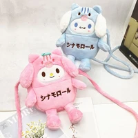 anime bag melody cinnamoroll crossbody bag plush cute cartoon student embroidery change and mobile phone bag summer new