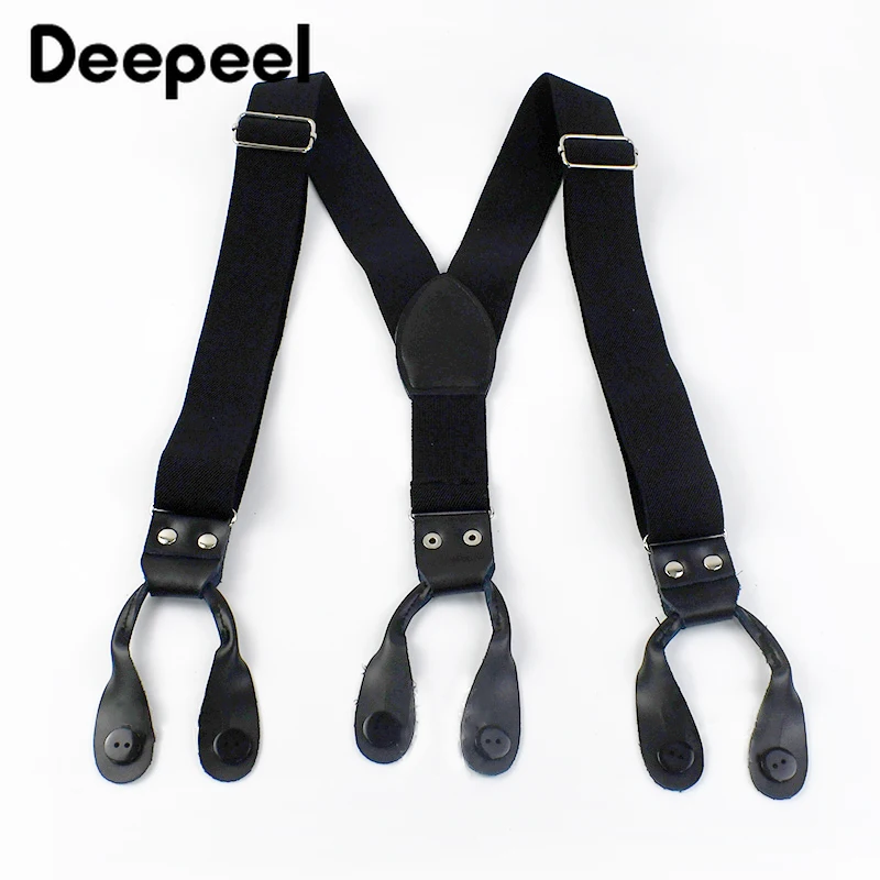 

1Pc Deepeel 110cm Men's Suspenders Elastic Black Wide Braces 6 Clips Y Type Male Jockstrap Business Work Pants Suspender for Men