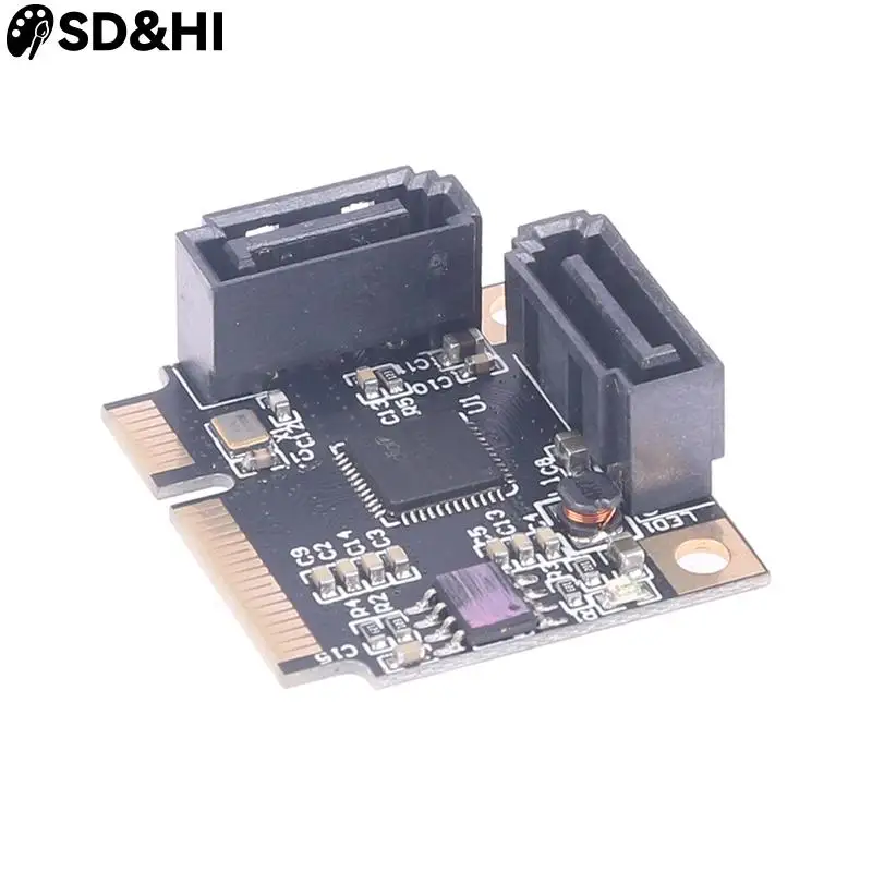 Плата расширения Mini PCI-E PCI Express на 2 порта SATA 3,0, конвертер SSD HDD SATA3, контроллер, карта расширения SATA, усилитель