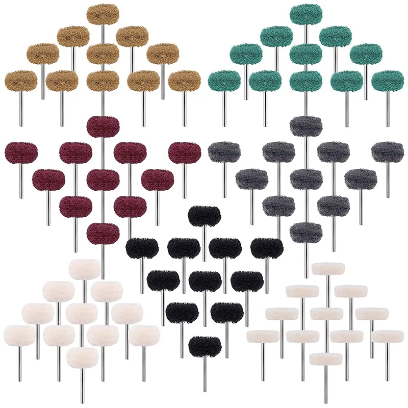 

SEWS-77 Pieces Abrasive Wheel Buffing Polishing Wheel 1 Inch Abrasive Polishing Wheels Set For Rotary Tool, 7 Grits