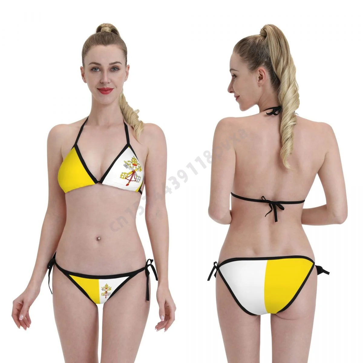 

Women Bikini Set Vatican City Flag Swimwear Mujer Girls Sexy Swimsuit Swimwear Micro Bikini Summer Bathing suit