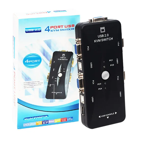 

POWERMASTER PM-15166 4 PORT USB manual button KWM switch