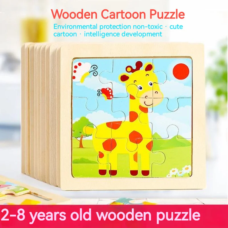 

Children'S Wooden Puzzles 0-6 Years Old Baby Hands-On Toys Parent-Child Interaction Male And Female Baby Building Block Toys