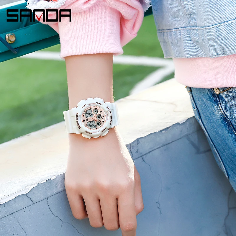 SANDA Women Sports Watches Multifunction Fashion Waterproof Watch Analog Digital Watch Ladies Clock Casual Relogio Feminino 3017 enlarge