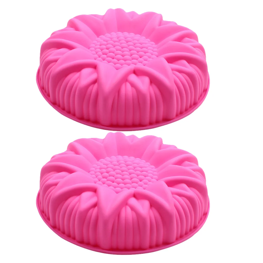 

2 Pcs Sunflower Mold Cake Mould Oven Fondant Chocolate Gummie Molds Baking Trays Fudge Brownie