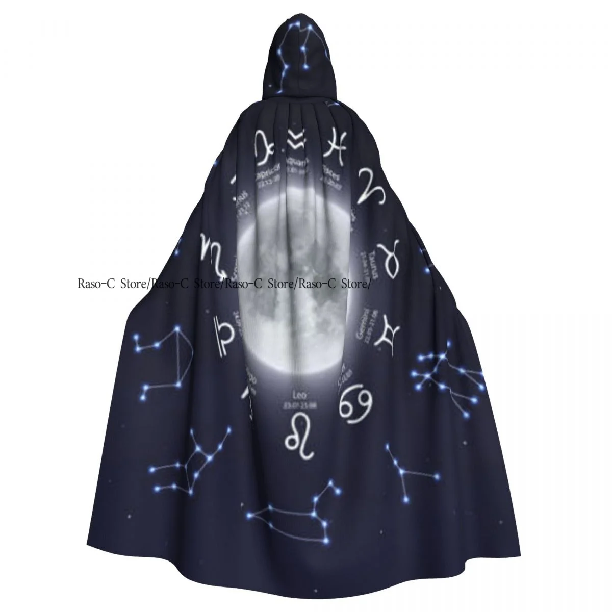 Унисекс взрослый Зодиак Знаки зодиака плащ с капюшоном длинный костюм ведьмы