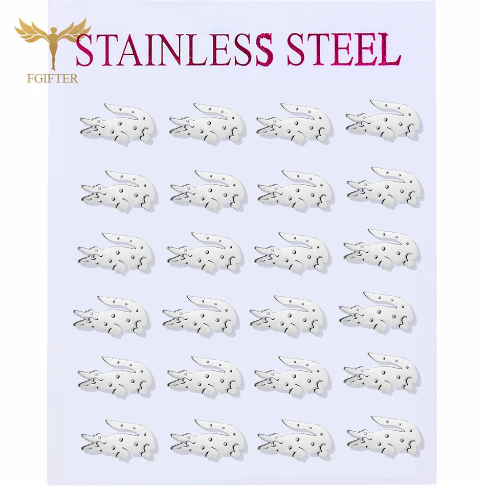 

12 Pairs Pack Animal Crocodile Earrings Set Stainless Steel Ear Piercing Jewelry Accessories Wholesale boucle d’oreilles femmes