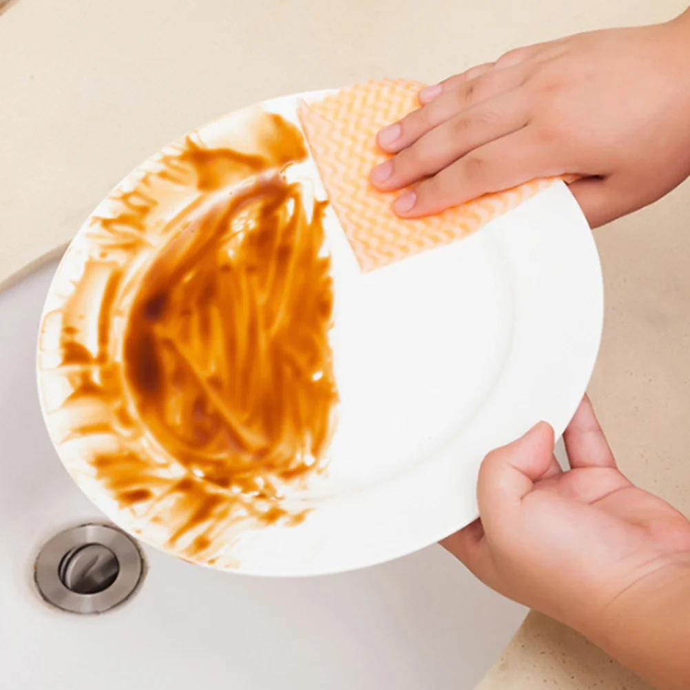 

1 Roll Kitchen Non-woven Fabrics Dish Towel Water Absorbing Thickened Dish Towel One-off Dish Towel (50pcs)Color Random