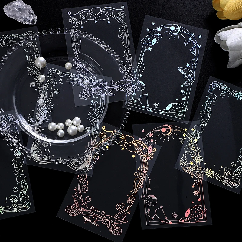 Оригинальная Лазерная рамка 8 листов журнал планировщик наклейка для домашних