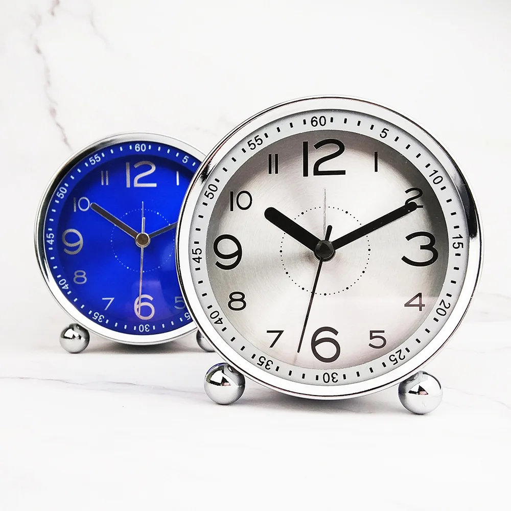 

4 Inch Simple Battery Alarm Clock Metal Clock Alarm Clock Creative Alarm Clock