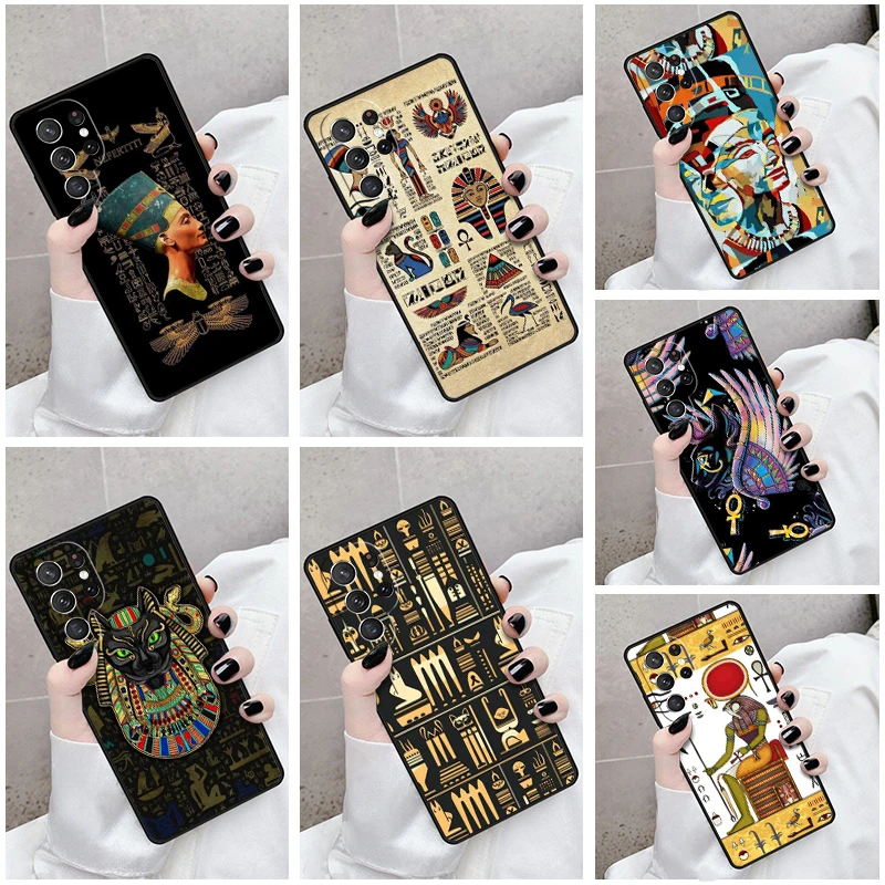Чехол для телефона Samsung Galaxy S24 S23 S21fe S22 Ultra Plus Note 10 20 S8 S9 S10 чехол из Египта неfertiti