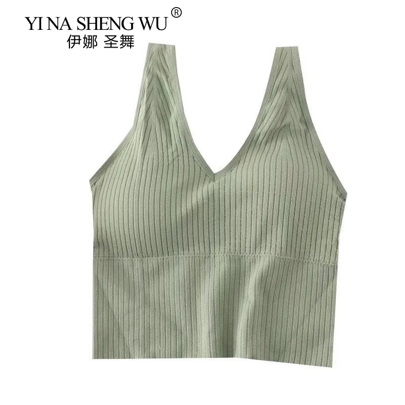 Топ женский спортивный для йоги пикантный бюстгальтер с чашками пуш-ап бега и