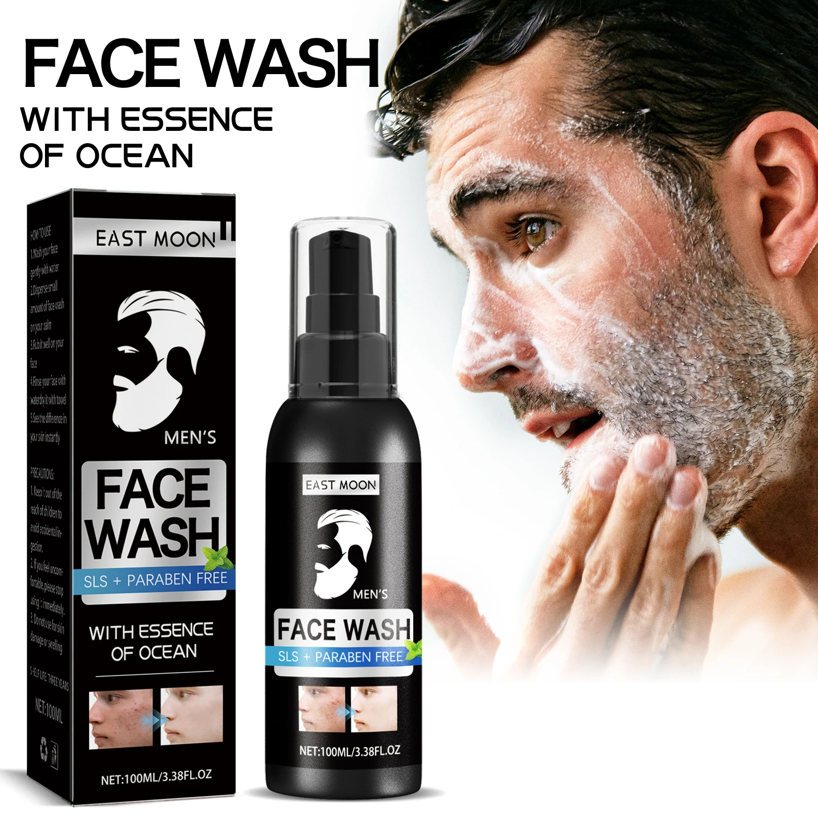 

Moisturizing Man Skin Care Oil Control Blackhead Remove Scrub Cosmetics Deep Norishing Men's Face Wash With Essence Of Ocean