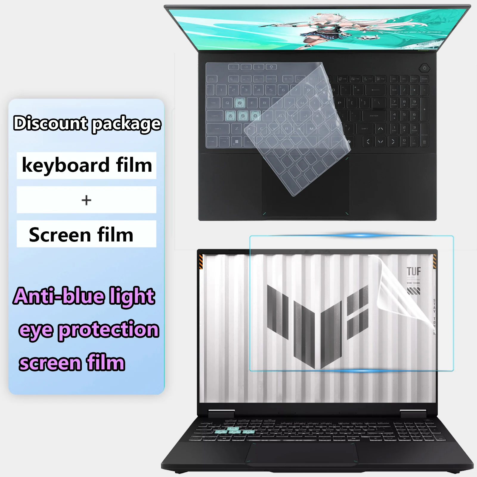 Фото Матовая антибликовая защитная пленка для экрана ноутбука ASUS TUF Gaming A18 2026/25 FA808F/PR/PP/PM/UM/UP/UH с диагональю 18 дюймов №1