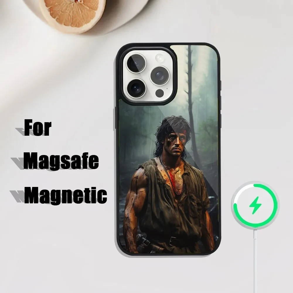 Чехол для телефона John R-Rambo iPhone 16 15 14 13 12 11 Plus Pro Max Mini Magsafe с магнитной беспроводной