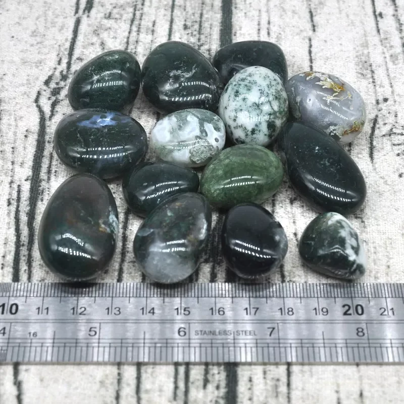 

Round Moss Agate Bulk Tumbled Stone Gravel Specimen Healing Crystals Mineral Gemstone Aquarium Home Decoration Wholesale