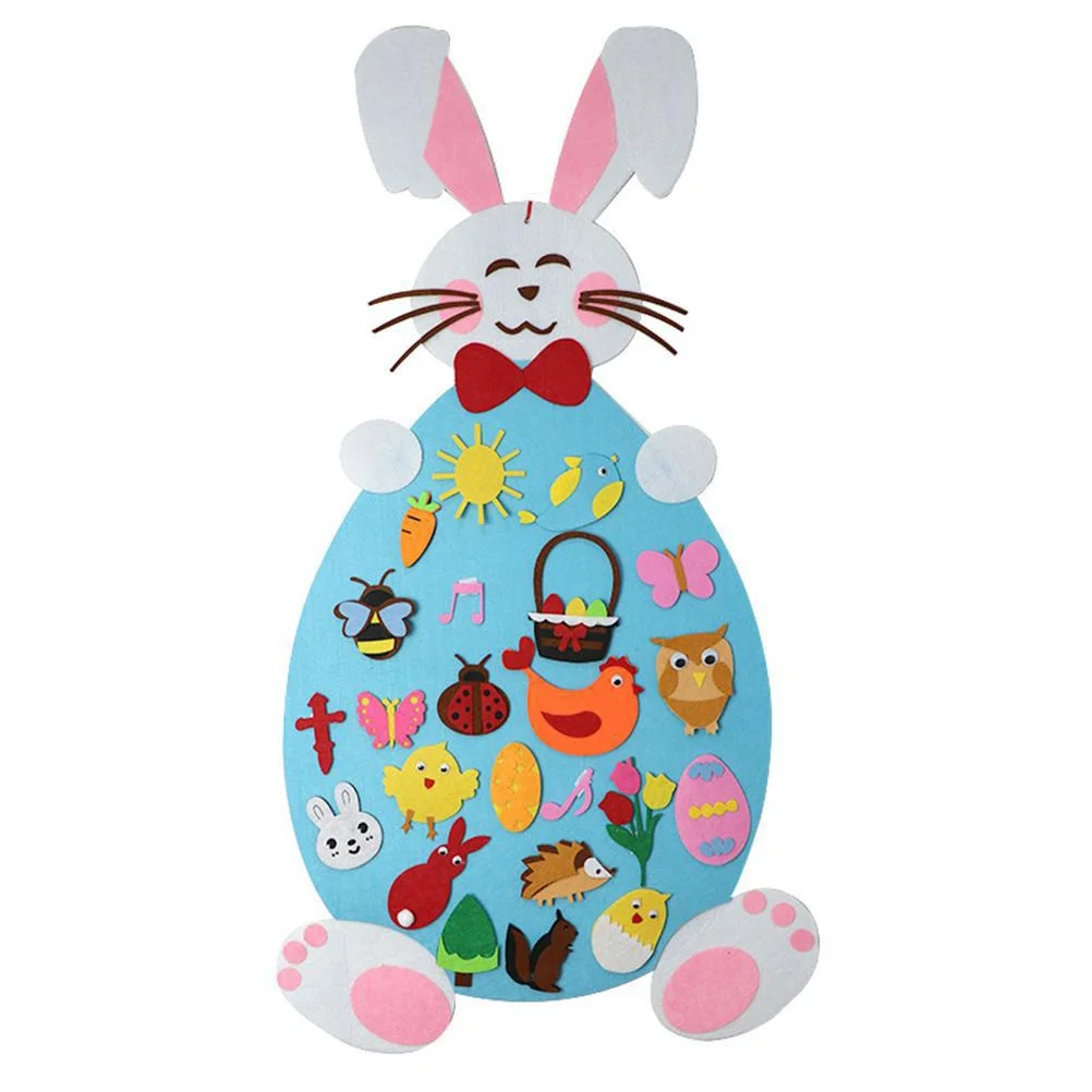 

Пасхальные поделки «сделай сам», домашние украшения «сделай сам», настенные фетровые украшения в виде кролика, детские пасхальные украшения, мешок для конфет «сделай сам», детская игрушка