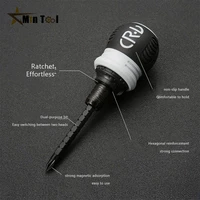 mini ratchet screwdriver magnetic phillips slotted dual purpose batch head telescopic labor saving screwdriver wrench hand tool