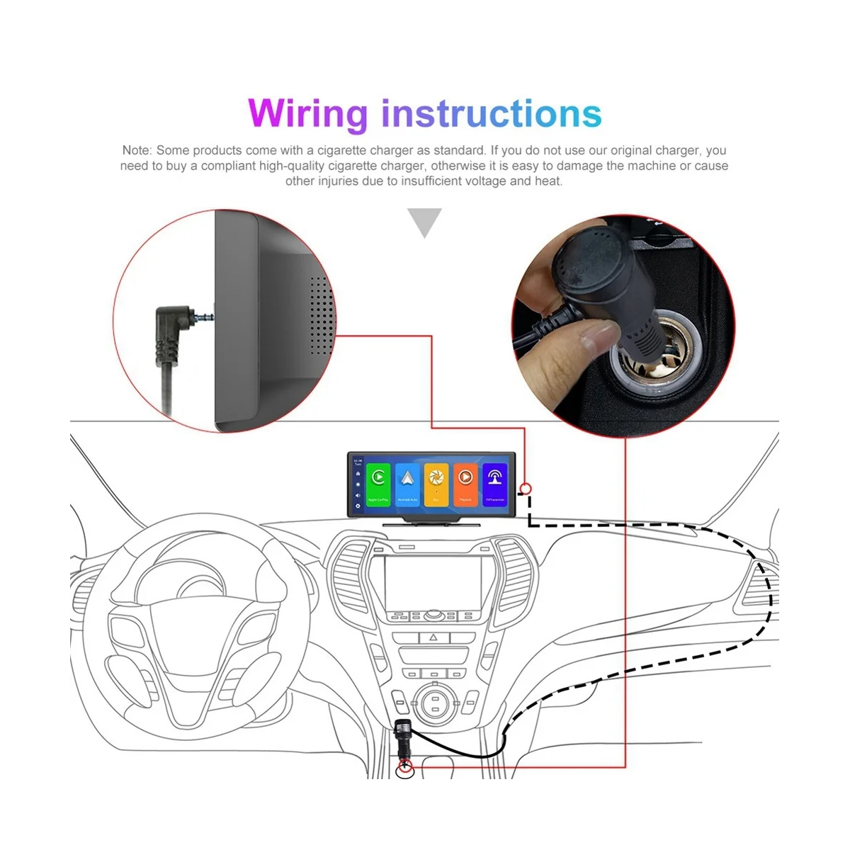 

Беспроводная портативная автомобильная стереосистема Carplay для авто, сенсорный экран 9,3 дюйма HD с поддержкой камеры заднего вида Bluetooth, TF-карты