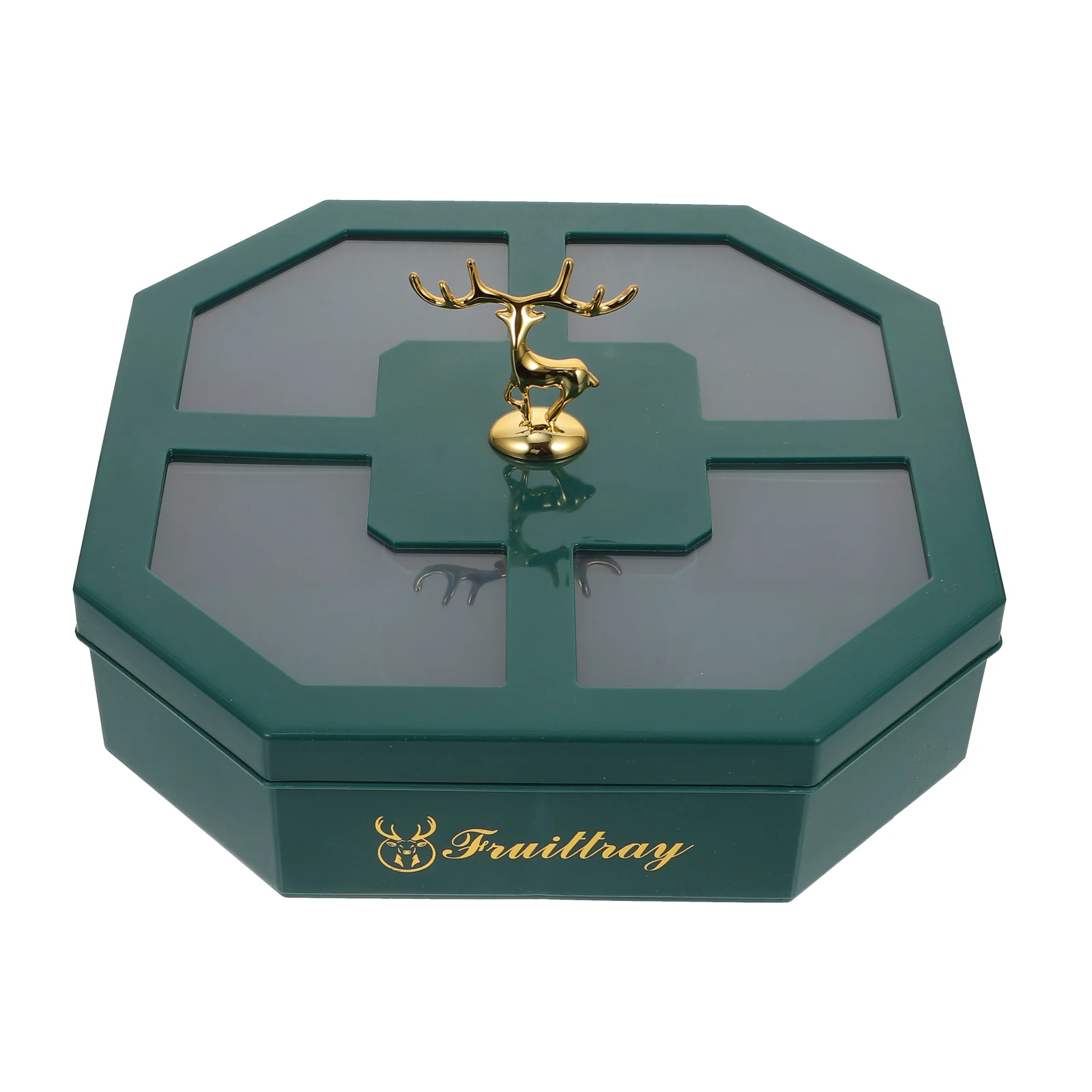 

Tray Serving Candy Food Plate Storage Snack Divided Appetizer Statue Deer Gold Fruit Simple Compartment Box Dish Organizer