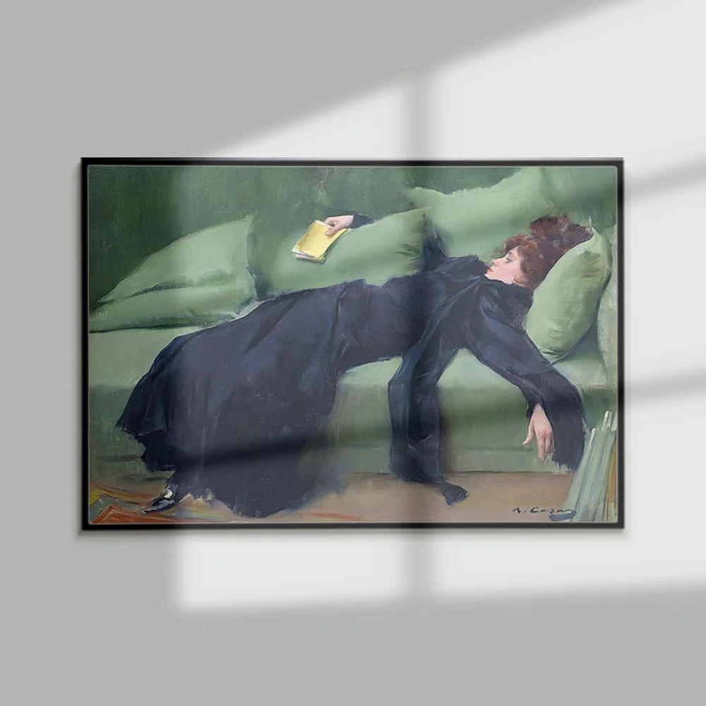 

Ramon Casas Exhibition Museum Canvas Painting Art Print Poster A Decadent Girl Wall Picture Living Room Bedroom Home Decor Gift