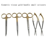 double eyelid scissors gold handle stitches cut open eye tissue scissors straight head elbow gum dental tools