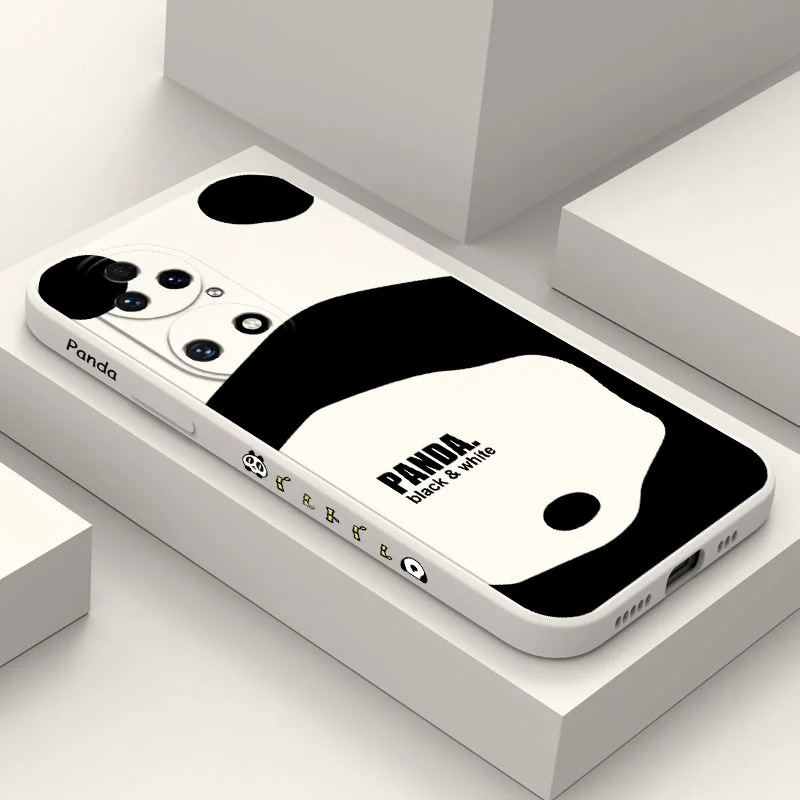 

Panda Back Phone Case For Huawei P50 P40 P30 P20 Pro Lite Nova 10 10SE 9 9SE Mate 50 50E 40 30 20 Pro Lite Cover