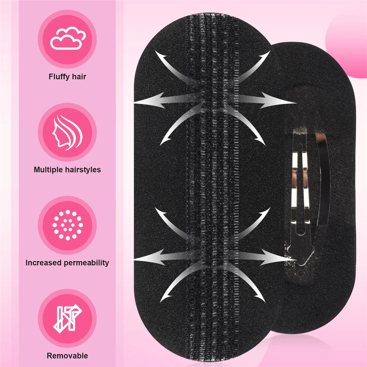 Черная губка заколка для волос объемная набивка булочка прическа