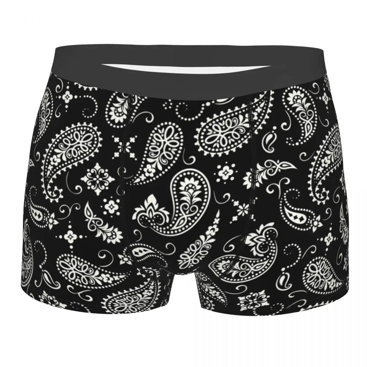 

Male Fashion Palisley Bandana Print Underwear Boxer Briefs Stretch Shorts Panties Underpants