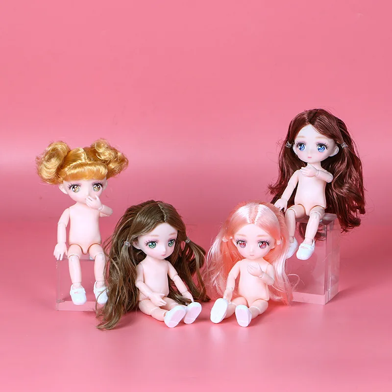 1/12 BJD Обнаженная кукла мяч для тела шарнирная 3D глаза 13 подвижных суставов тело