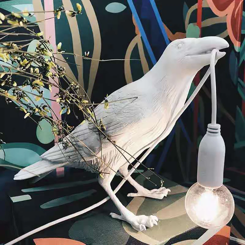 

Plastic Lucky Bird Crow Wall Lamp Table Lamp Night Light Bedroom Bedside Living Room Wall Lamp Home Decoration