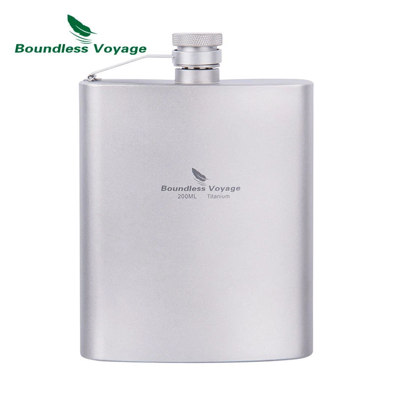 

Boundless Voyage Titanium Water Flask Sport Camping Bottle Wine Whiskey Flagon Hip Flask with Cup 7oz 200ml
