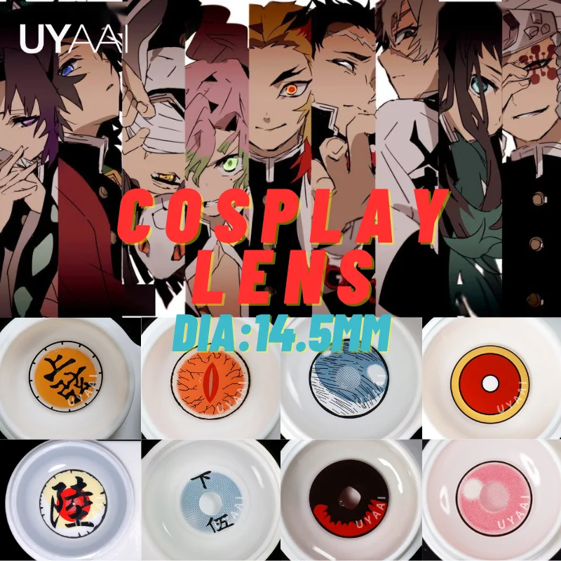 

UYAAI 1 Pair Cosplay Contact Lenses Anime Pupils Halloween Color Contacts Lens for Demon Slayer Cosplay Lenses