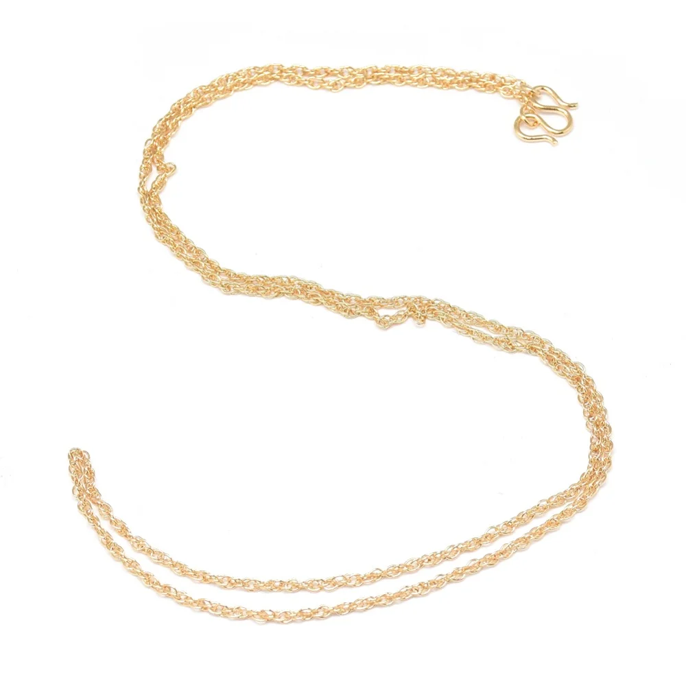 

1pc Brass Mask Chains Necklace Making with S-Hook Clasps M Clasps Real 18K Gold Plated 18.11 inch(46cm) 1.5mm