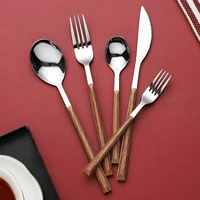 nordic household steak knife fork and spoon stainless steel wooden western tableware set three piece high end ins style