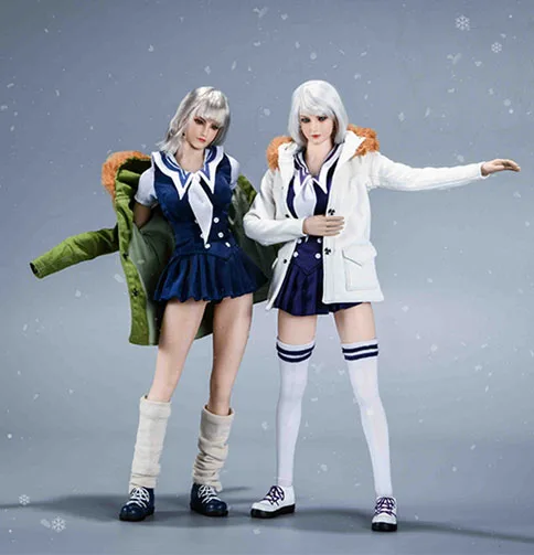 

VSTOYS 1/6 21XG69 Winter Girl Head Sculpt JK School Clothes Shoes Set Fit 12'' TBL Female Suntan Big Bust Action Figure Body