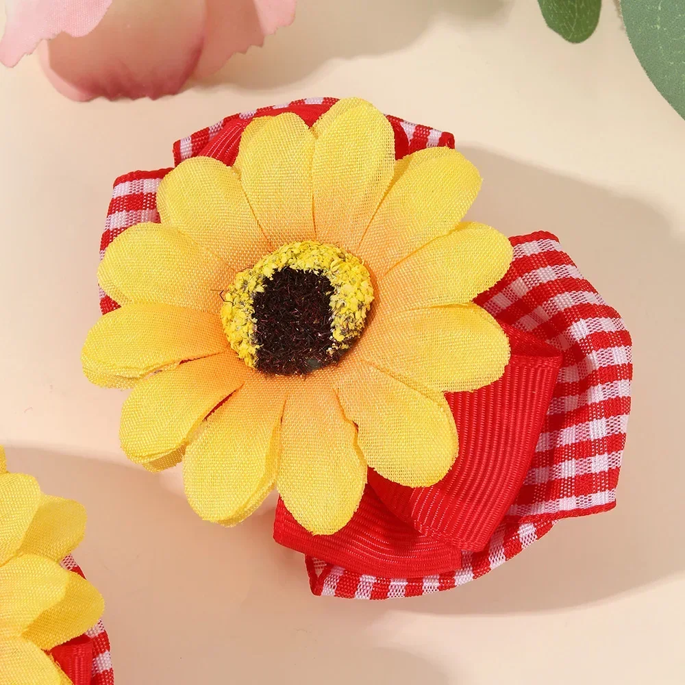 Oaoleer 2 шт. милые заколки для волос с цветком подсолнуха девочек ручной работы