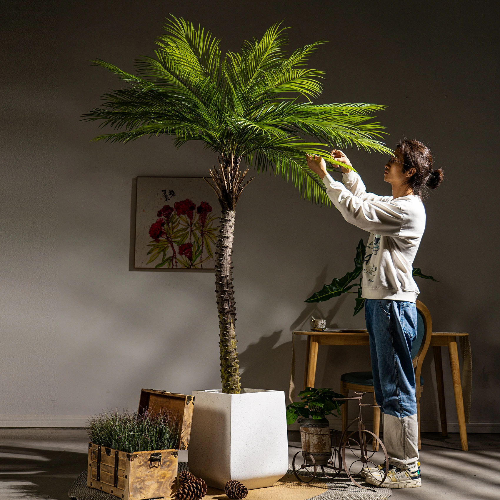 Wyj бионические Зеленые растения Подсолнухи Areca ландшафтные горшки декоративные