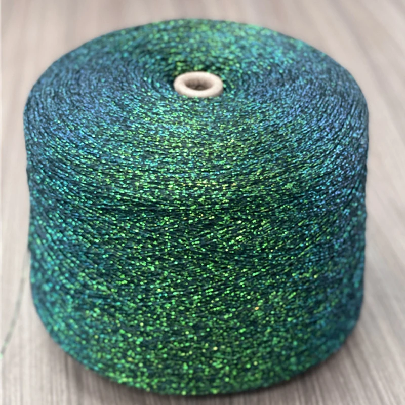 New 500g Beautiful Shiny 42% Cotton Metallized Yarn Skein Tubular Hollow Crochet for Knitting Gold Silver Silk Thread X5345 |
