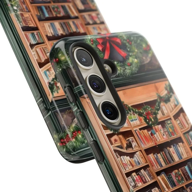 Чехол для телефона Bookish Christmas Bookstore IPHONE 16 15PRO MAX 14 13 12 11 акриловый ТПУ магнитные