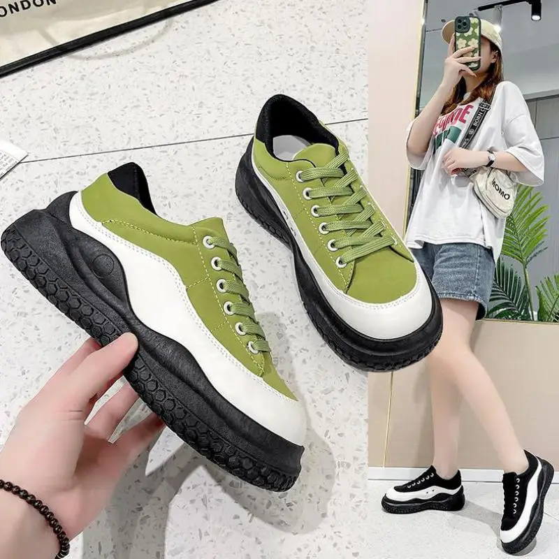 

Красивые туфли на толстой подошве с большим носком, Женская старая обувь, новинка 2022, летняя универсальная нишевая дизайнерская Спортивная повседневная обувь, балерина