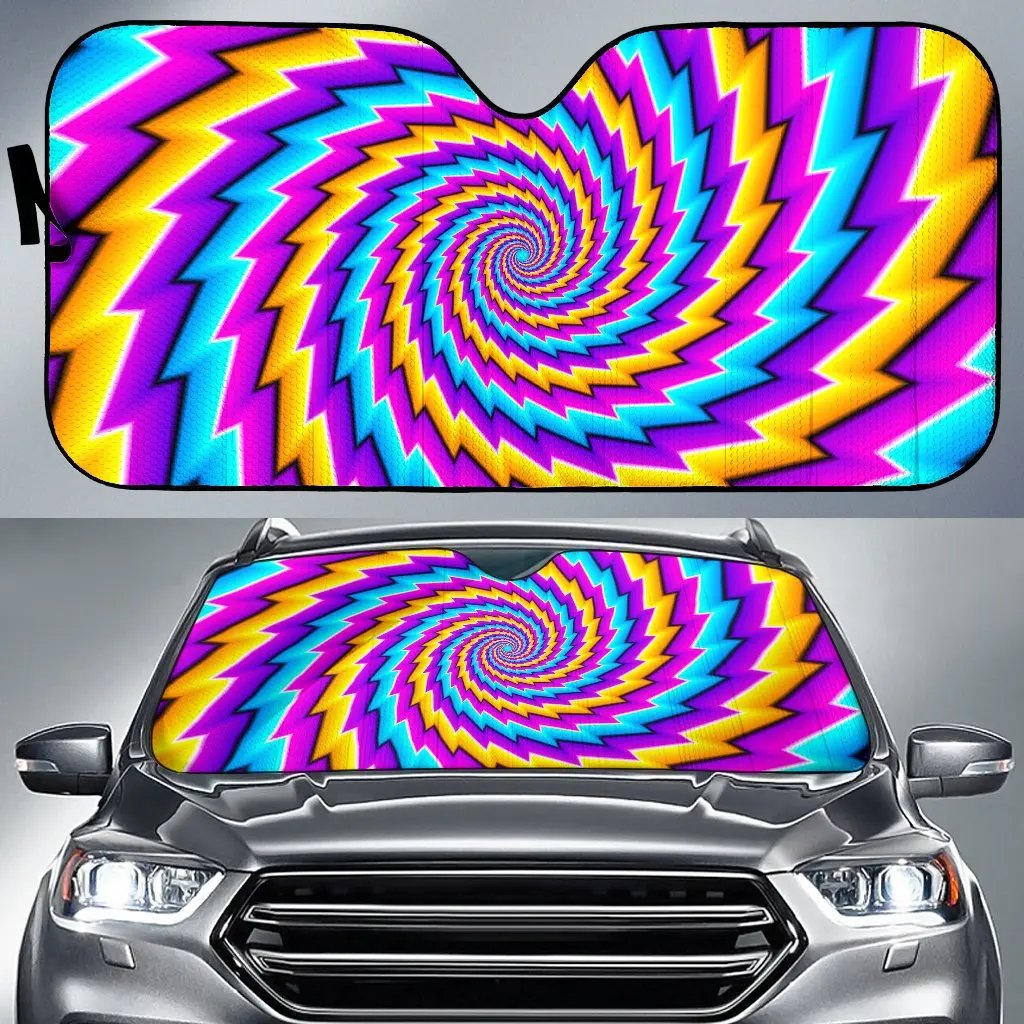 

Twisted Spiral Moving Optical Illusion Car Sun Shade