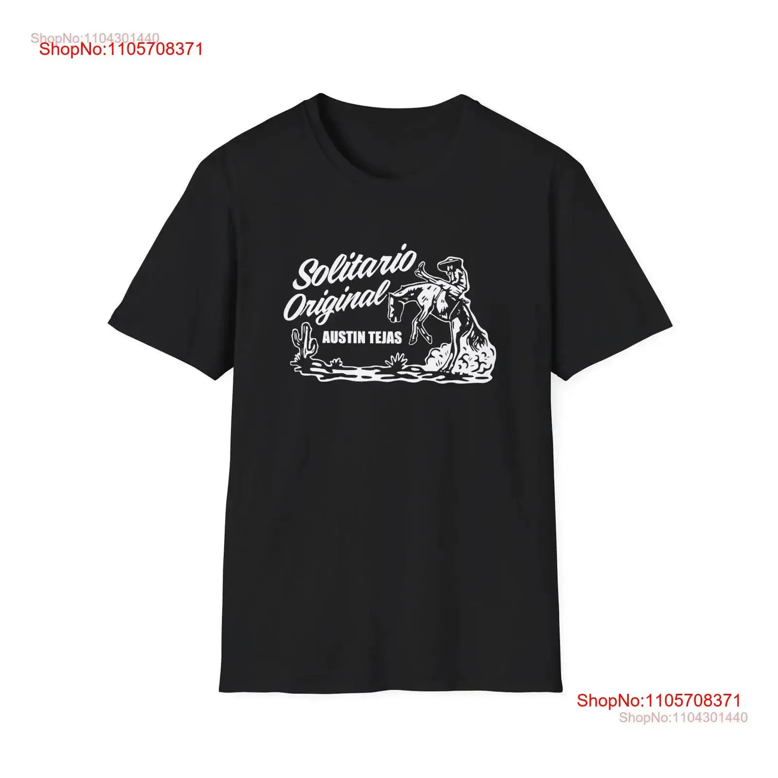 Фото Футболка Solitario Ranchero Softstyle, винтажная, с эффектом потертости, дизайнерская одежда с принтом, унисекс, универсальная уличная мода. №1